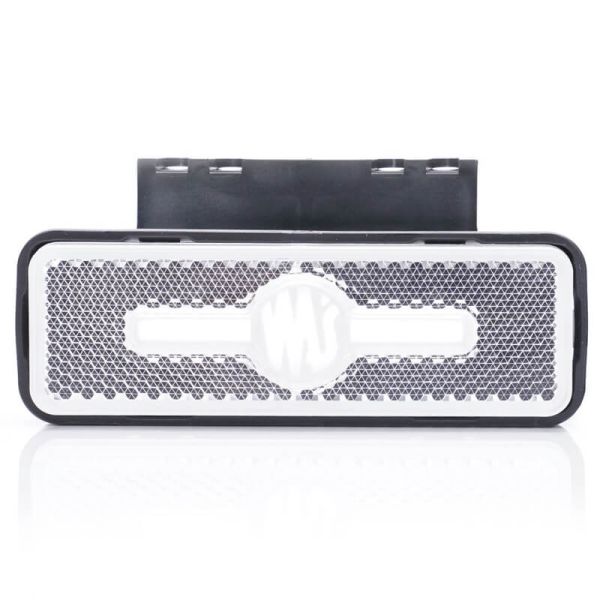 Galibo delantero LED y reflectante rectangular blanco con logo luminoso was y soportes 12V-24V A IA W254