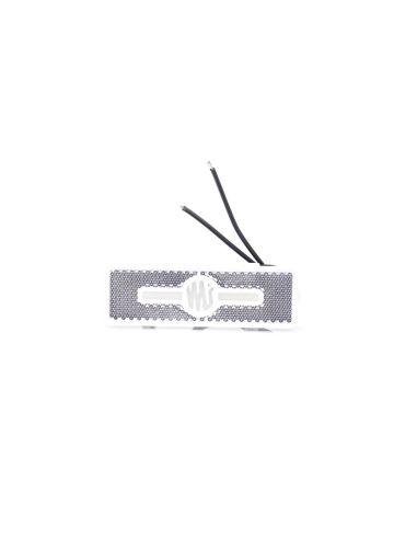 Galibo delantero LED y reflectante rectangular blanco con logo luminoso was y soportes 12V-24V A IA W254