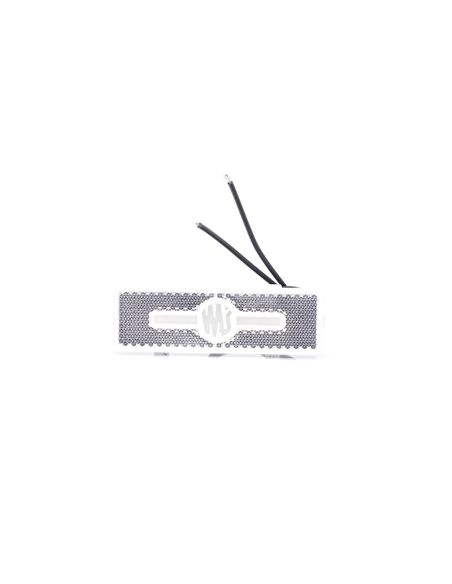 Galibo delantero LED y reflectante rectangular blanco con logo luminoso was y soportes 12V-24V A IA W254