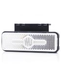 Galibo delantero LED y reflectante rectangular blanco con logo luminoso was y soportes 12V-24V A IA W254