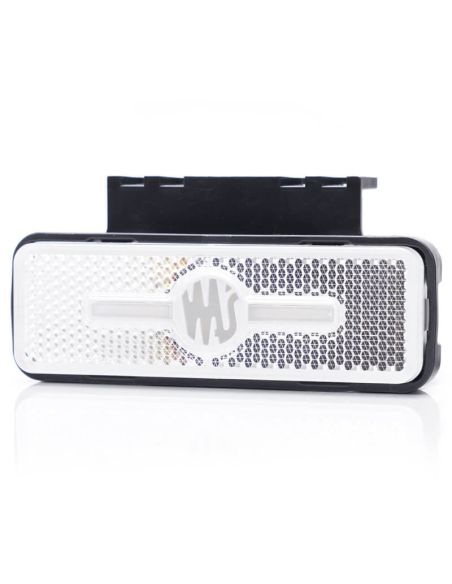 Galibo delantero LED y reflectante rectangular blanco con logo luminoso was y soportes 12V-24V A IA W254