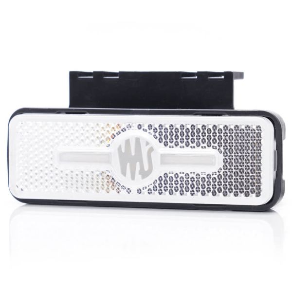 Galibo delantero LED y reflectante rectangular blanco con logo luminoso was y soportes 12V-24V A IA W254