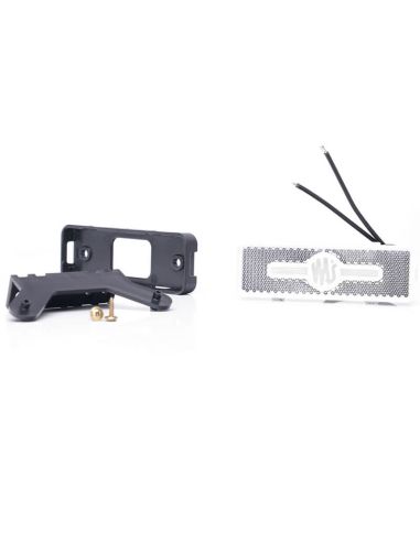 Soportes Galibo delantero LED y reflectante rectangular blanco con logo luminoso was y soportes 12V-24V A IA W254