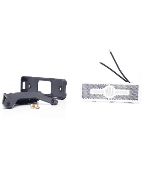 Soportes Galibo delantero LED y reflectante rectangular blanco con logo luminoso was y soportes 12V-24V A IA W254