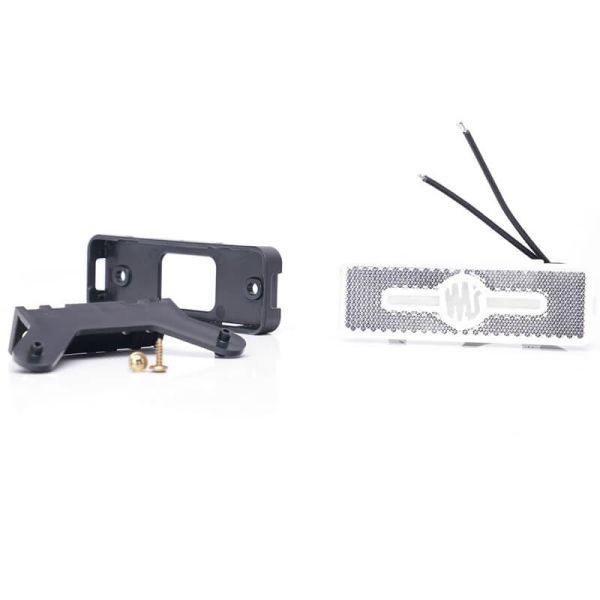 Soportes Galibo delantero LED y reflectante rectangular blanco con logo luminoso was y soportes 12V-24V A IA W254