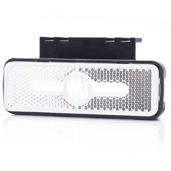 Soportes Galibo delantero LED y reflectante rectangular blanco con logo luminoso was y soportes 12V-24V A IA W254