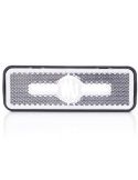 Galibo delantero LED y reflectante rectangular blanco con logo luminoso was y soportes 12V-24V A IA W254