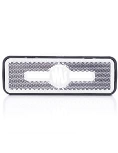 Galibo delantero LED y reflectante rectangular blanco con logo luminoso was y soportes 12V-24V A IA W254 2