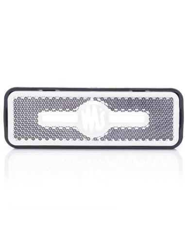 Galibo delantero LED y reflectante rectangular blanco con logo luminoso was y soportes 12V-24V A IA W254