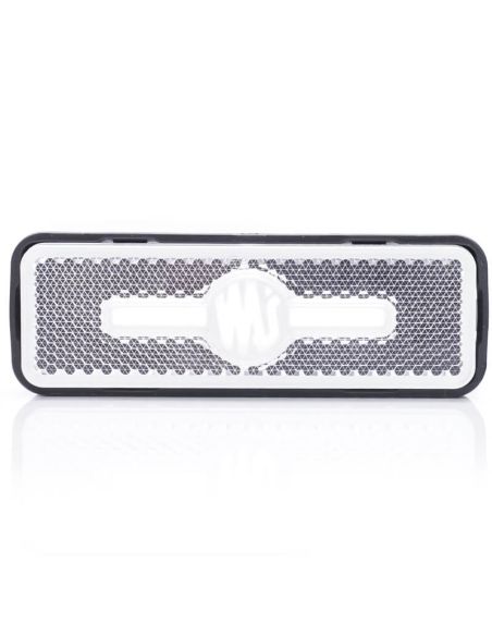 Galibo delantero LED y reflectante rectangular blanco con logo luminoso was y soportes 12V-24V A IA W254
