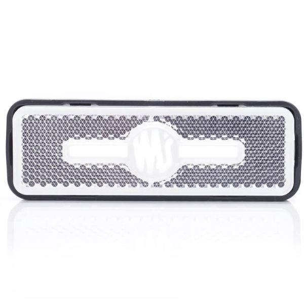 Galibo delantero LED y reflectante rectangular blanco con logo luminoso was y soportes 12V-24V A IA W254