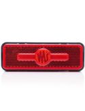 Galibo trasero LED y reflectante rectangular rojo con logo luminoso was y soportes 12V-24V R1 IA W254