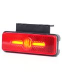 Feu de position arrière à LED et réflecteur rouge rectangulaire avec logo lumineux et supports 12V-24V R1 IA W254