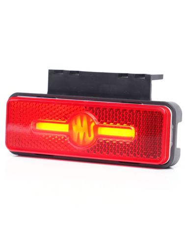 Galibo trasero LED y reflectante rectangular rojo con logo luminoso was y soportes 12V-24V R1 IA W254