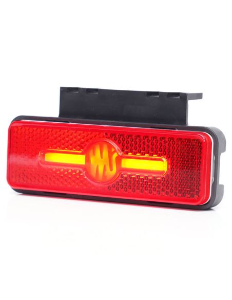 Galibo trasero LED y reflectante rectangular rojo con logo luminoso was y soportes 12V-24V R1 IA W254
