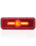 Galibo trasero LED y reflectante rectangular rojo con logo luminoso was y soportes 12V-24V R1 IA W254