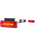 Soportes Galibo trasero LED y reflectante rectangular rojo con logo luminoso was y soportes 12V-24V R1 IA W254