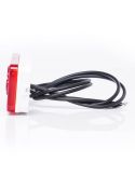 Lateral Galibo trasero LED y reflectante rectangular rojo con logo luminoso was y soportes 12V-24V R1 IA W254