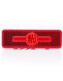 Galibo trasero LED y reflectante rectangular rojo con logo luminoso was y soportes 12V-24V R1 IA W254
