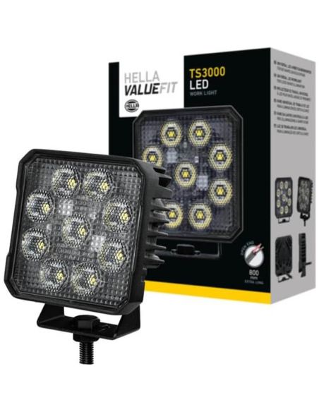 Faro de Trabajo LED cuadrado Hella Value Fit TS3000 3000Lm