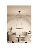 Lámpara colgante LED con control por gestos TRABUCO Ø550mm 19W 2650Lm CCT regulable negro/bronce