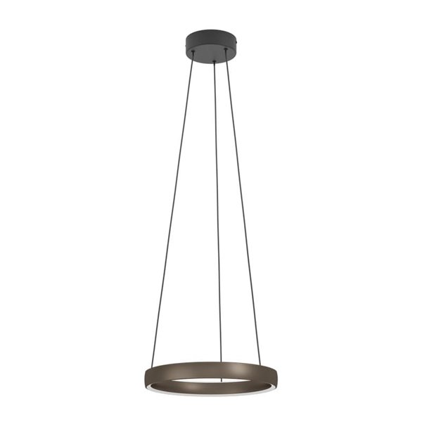 Luminária pendente TRABUCO LED com controle por gestos Ø550mm 19W 2650lm CCT dimerizável preta/bronze
