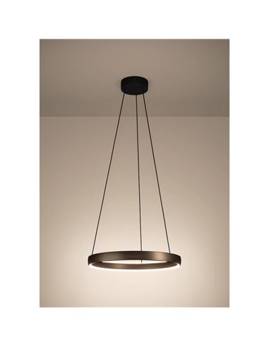 Lámpara colgante LED con control por gestos TRABUCO Ø550mm 19W 2650Lm CCT regulable negro/bronce