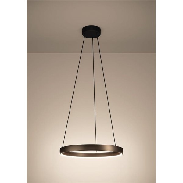 Lámpara colgante LED con control por gestos TRABUCO Ø550mm 19W 2650Lm CCT regulable negro/bronce
