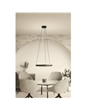 Lámpara colgante LED con control por gestos TRABUCO Ø800mm 25W 3860 lm CCT regulable negro/marrón