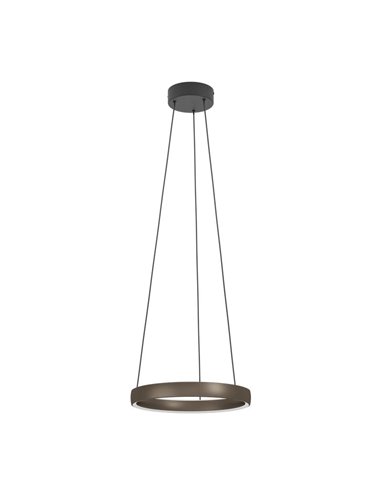 Lámpara colgante LED con control por gestos TRABUCO Ø800mm 25W 3860 lm CCT regulable negro/marrón