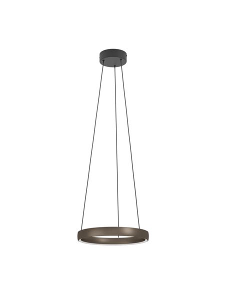 Luminária pendente TRABUCO LED com controle por gestos Ø800mm 25W 3860 lm CCT dimerizável preto/marrom