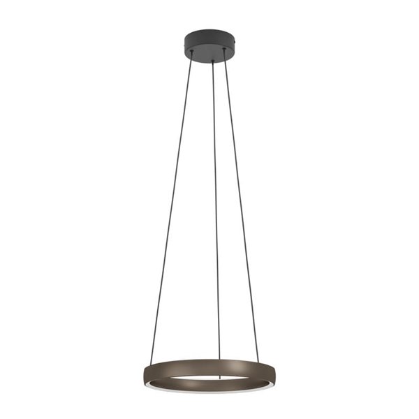 Lámpara colgante LED con control por gestos TRABUCO Ø800mm 25W 3860 lm CCT regulable negro/marrón