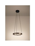 Lámpara colgante LED con control por gestos TRABUCO Ø800mm 25W 3860 lm CCT regulable negro/marrón