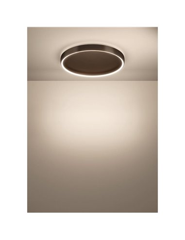 Plafón LED de techo con control por gestos TRABUCO Ø600mm 10W 2100 lm CCT regulable negro/bronce