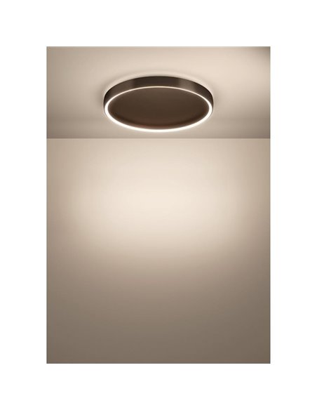 Plafón LED de techo con control por gestos TRABUCO Ø600mm 10W 2100 lm CCT regulable negro/bronce