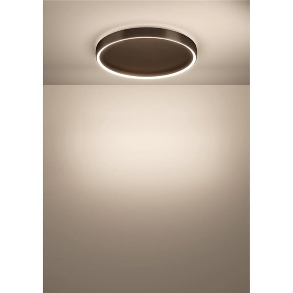 Plafón LED de techo con control por gestos TRABUCO Ø600mm 10W 2100 lm CCT regulable negro/bronce
