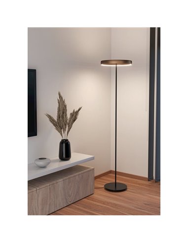 Lámpara de pie LED con control por gestos TRABUCO 1750mm, 2x19W 4800Lm CCT regulable negro/bronce