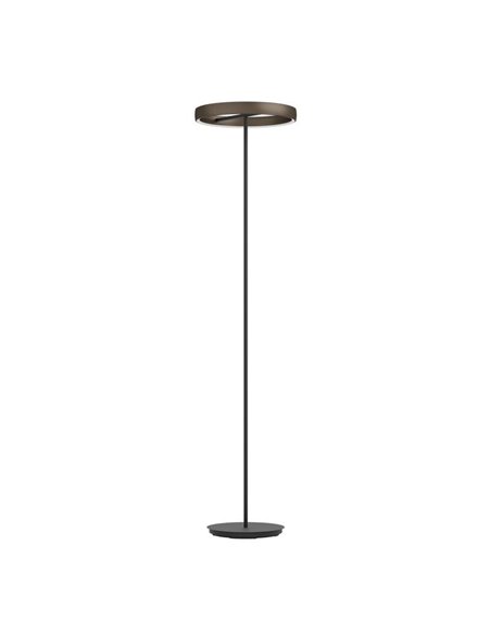 Lámpara de pie LED con control por gestos TRABUCO 1750mm, 2x19W 4800Lm CCT regulable negro/bronce