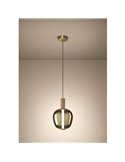 Lámpara colgante LED decorativa con control por gestos FRUITERA Ø250mm 6W 1000Lm, CCT regulable latón cepillado