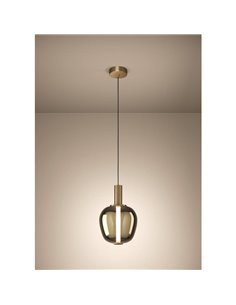 Lámpara colgante LED decorativa con control por gestos FRUITERA Ø250mm 6W 1000Lm, CCT regulable latón cepillado 2