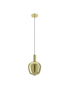 Lámpara colgante LED decorativa con control por gestos FRUITERA Ø250mm 6W 1000Lm, CCT regulable latón cepillado