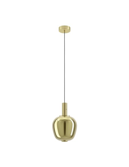 Lámpara colgante LED decorativa con control por gestos FRUITERA Ø250mm 6W 1000Lm, CCT regulable latón cepillado