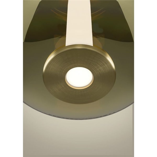 Lámpara colgante LED decorativa con control por gestos FRUITERA Ø250mm 6W 1000Lm, CCT regulable latón cepillado