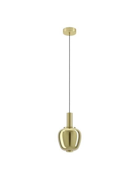 Lámpara colgante LED decorativa con control por gestos FRUITERA Ø210mm 5,5W 760Lm, CCT regulable latón cepillado