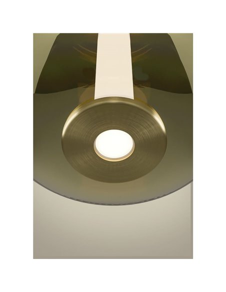 Lámpara colgante LED lineal de 6 luces con control por gestos FRUITERA 1450mm CCT regulable negro y latón cepillado