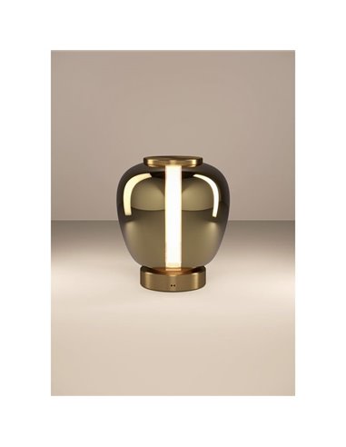 Lámpara de sobremesa LED decorativa con control por gestos FRUITERA 5W 760Lm, CCT regulable latón cepillado