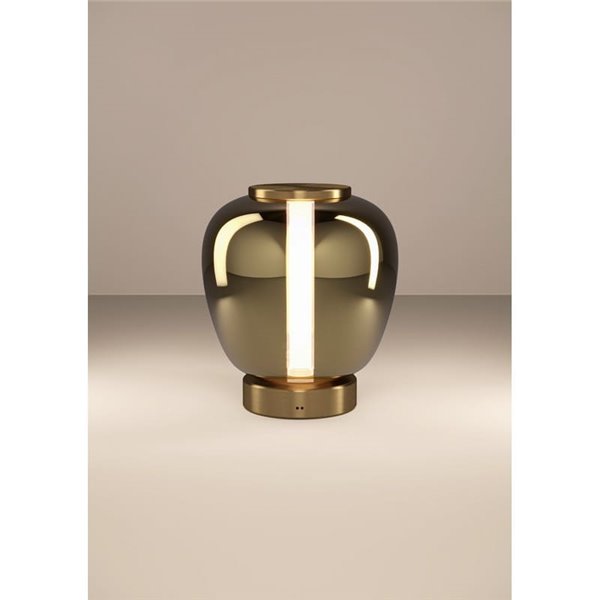 Lámpara de sobremesa LED decorativa con control por gestos FRUITERA 5W 760Lm, CCT regulable latón cepillado