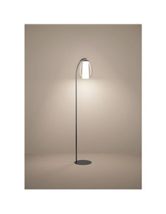 Lámpara de pie LED con control por gestos MENORCA 1650mm 7W+1,6W 700Lm, CCT regulable negro níquel satinado 2