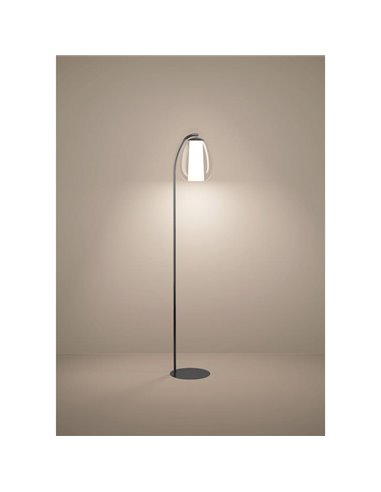 Lámpara de pie LED con control por gestos MENORCA 1650mm 7W+1,6W 700Lm, CCT regulable negro níquel satinado