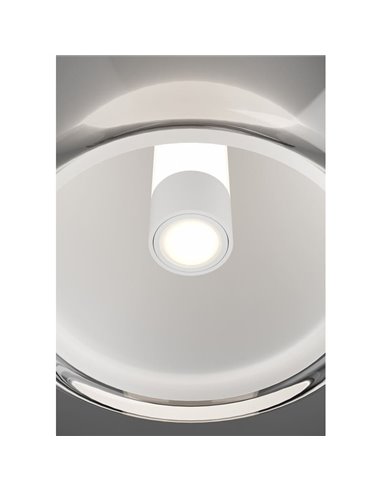 Lampadaire LED MENORCA avec commande gestuelle, 1650 mm, 7 W + 1,6 W, 700 lm, intensité lumineuse réglable, finition nickel sati
